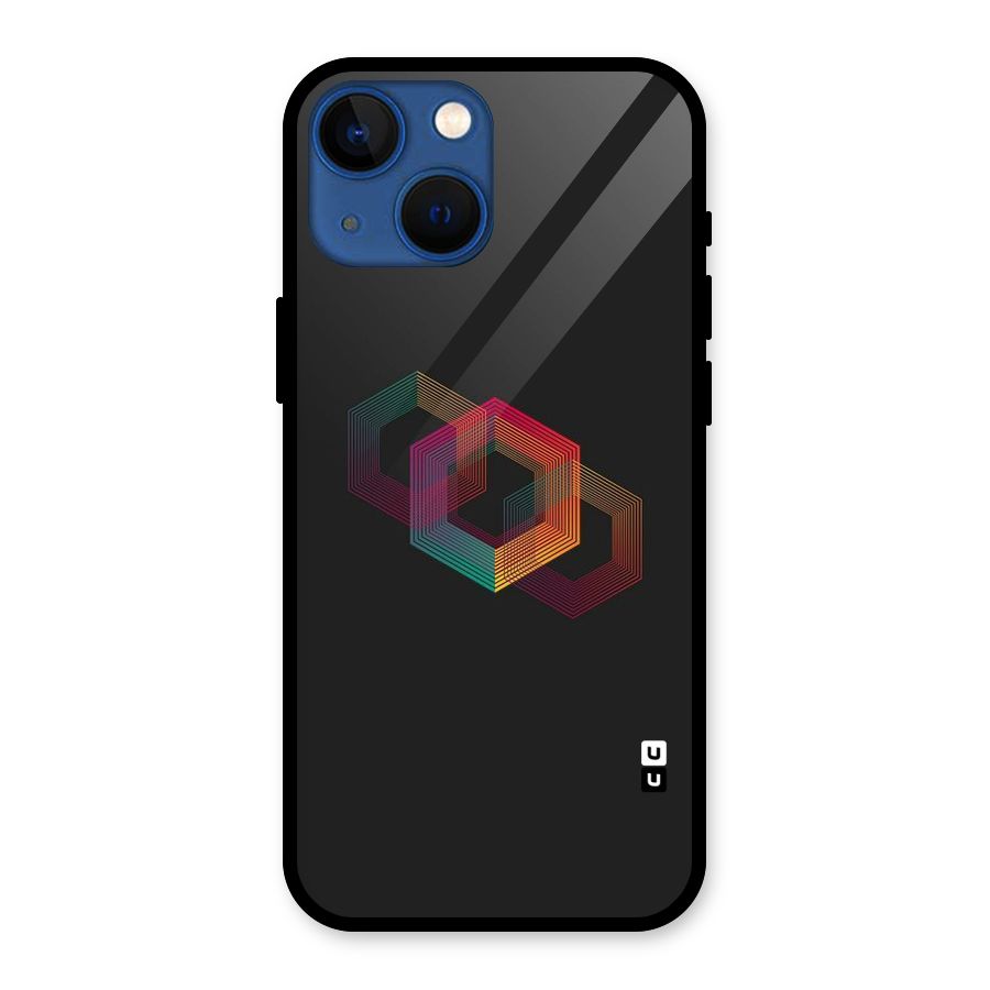 Tri-hexa Colours Glass Back Case for iPhone 13 Mini
