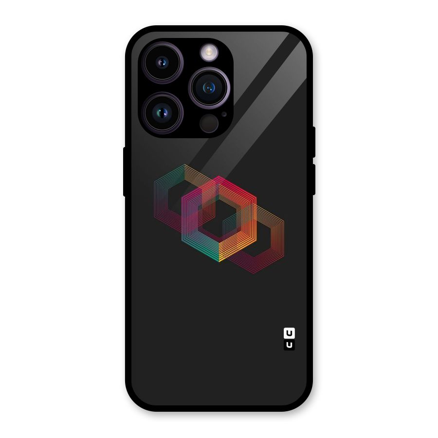 Tri-hexa Colours Glass Back Case for iPhone 14 Pro