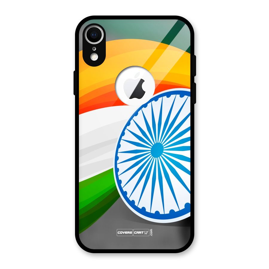 Tri Color Glass Back Case for iPhone XR Logo Cut