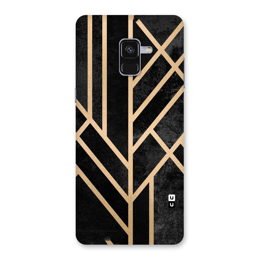 Tri Lines Gold Back Case for Galaxy A8 Plus