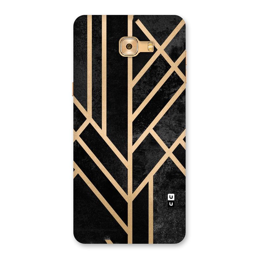 Tri Lines Gold Back Case for Galaxy C9 Pro