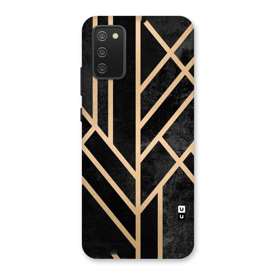 Tri Lines Gold Back Case for Galaxy M02s
