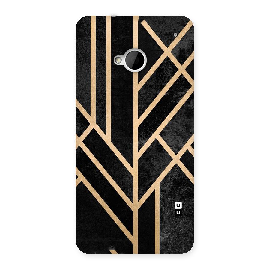 Tri Lines Gold Back Case for HTC One M7