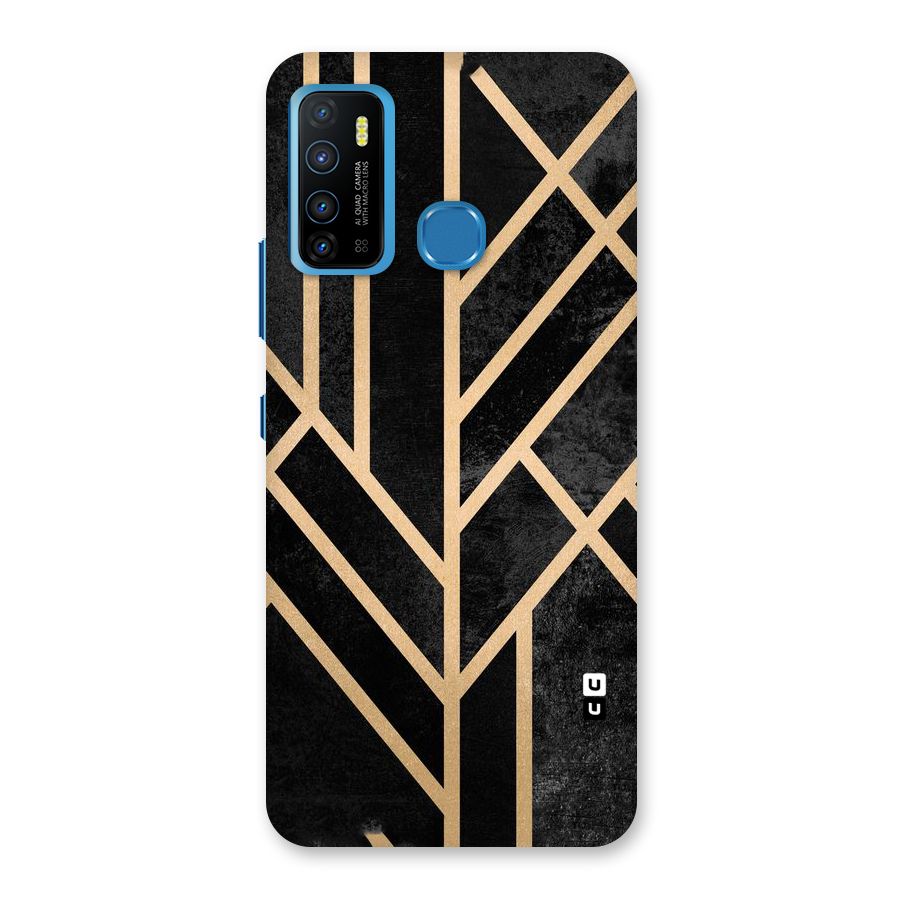 Tri Lines Gold Back Case for Infinix Hot 9