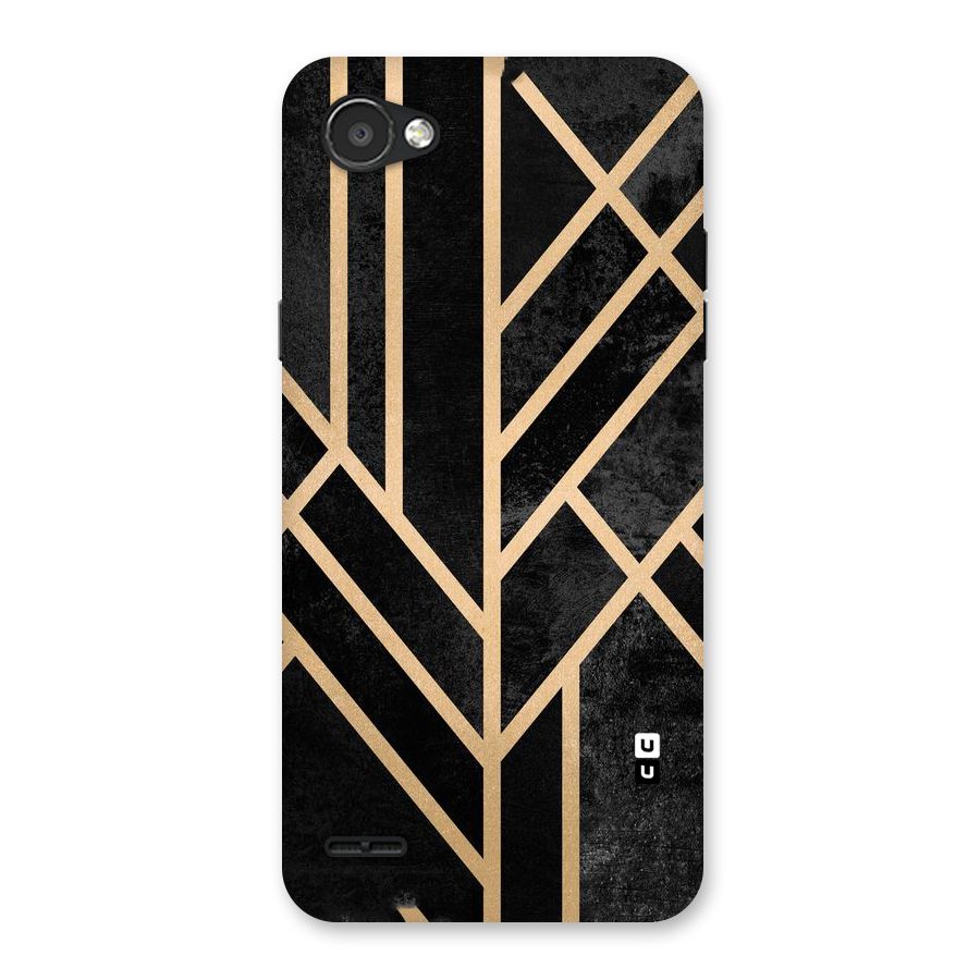 Tri Lines Gold Back Case for LG Q6