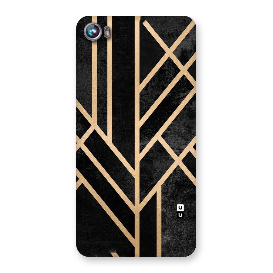 Tri Lines Gold Back Case for Micromax Canvas Fire 4 A107