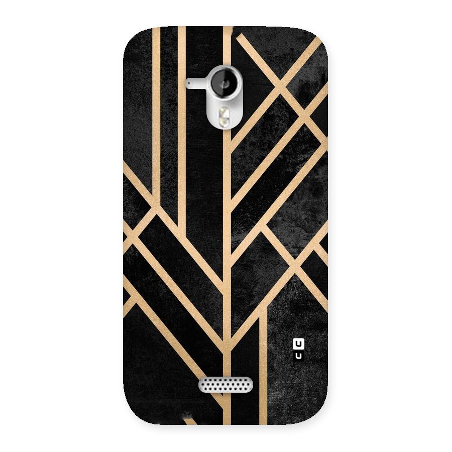 Tri Lines Gold Back Case for Micromax Canvas HD A116