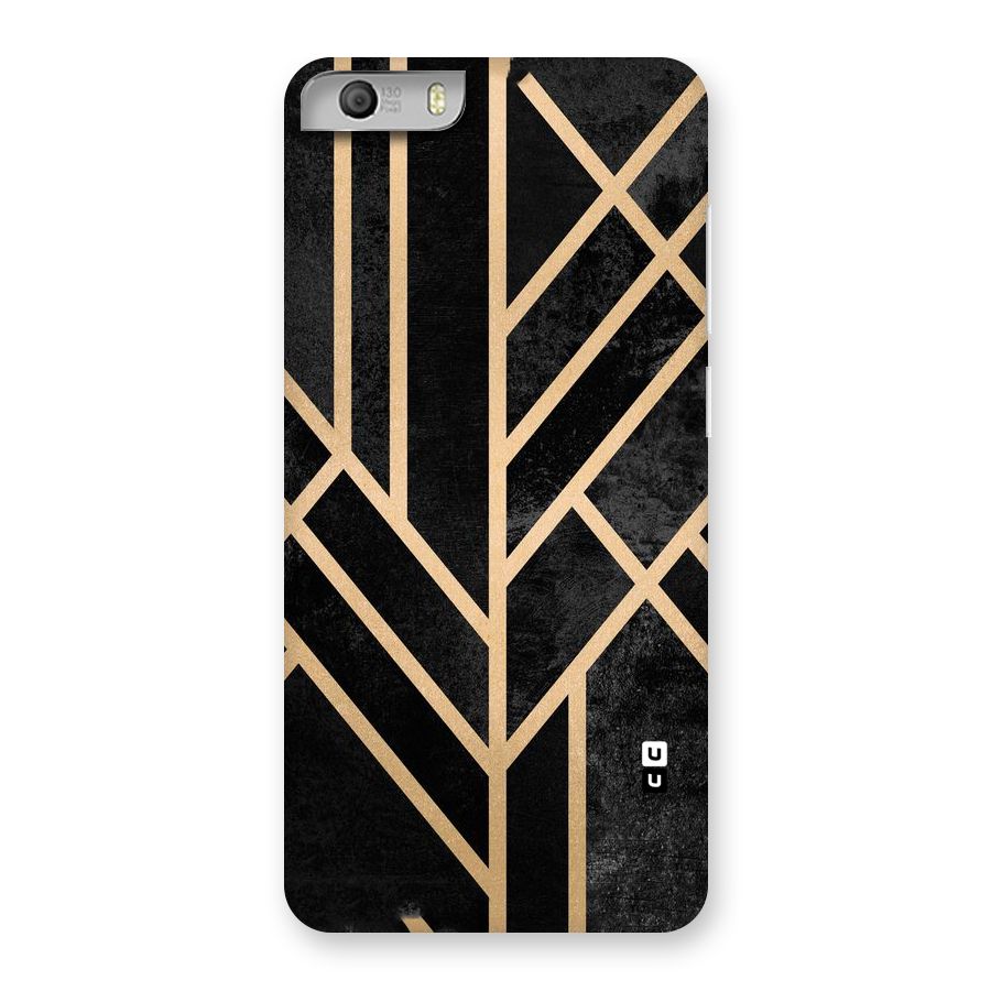 Tri Lines Gold Back Case for Micromax Canvas Knight 2