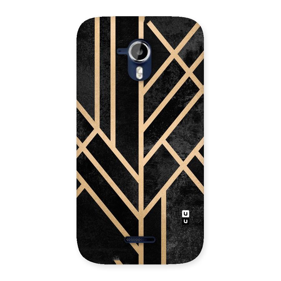 Tri Lines Gold Back Case for Micromax Canvas Magnus A117