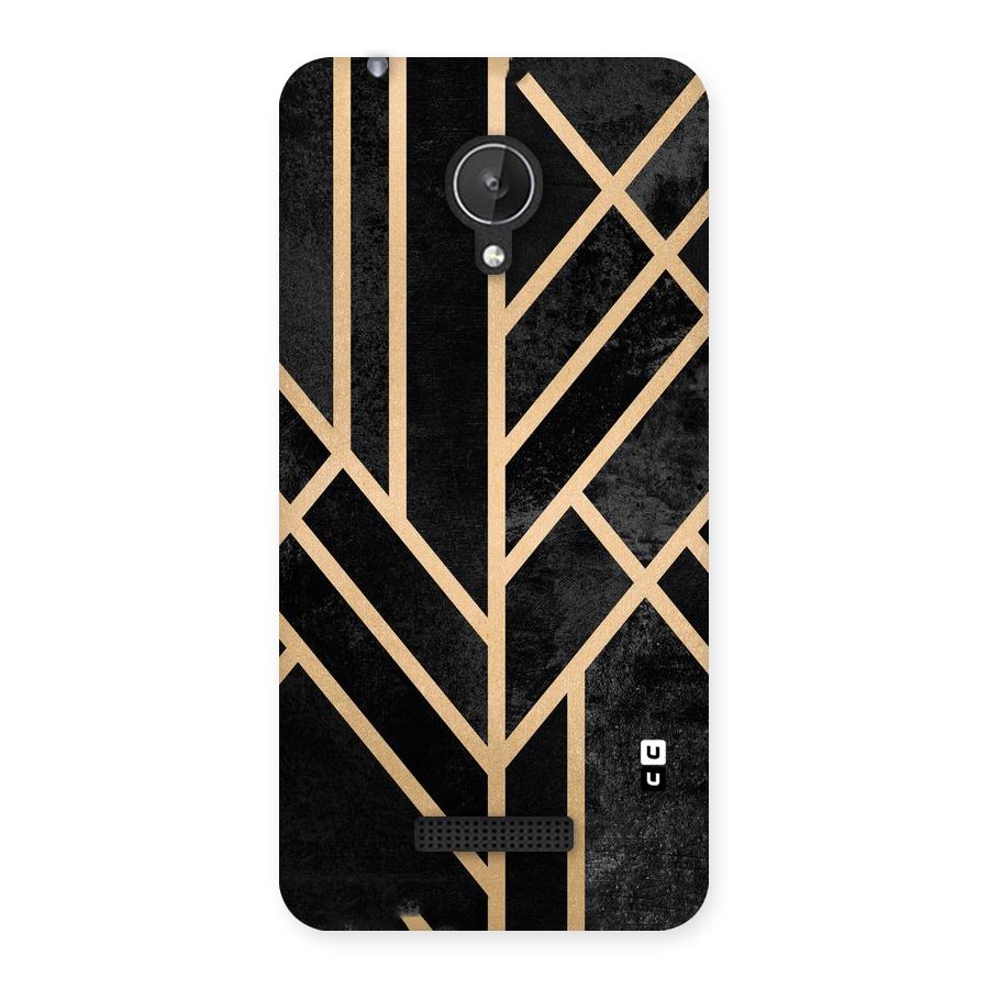 Tri Lines Gold Back Case for Micromax Canvas Spark Q380