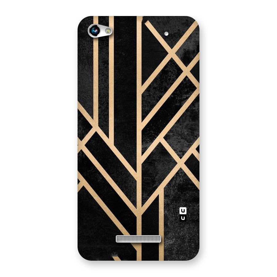 Tri Lines Gold Back Case for Micromax Hue 2