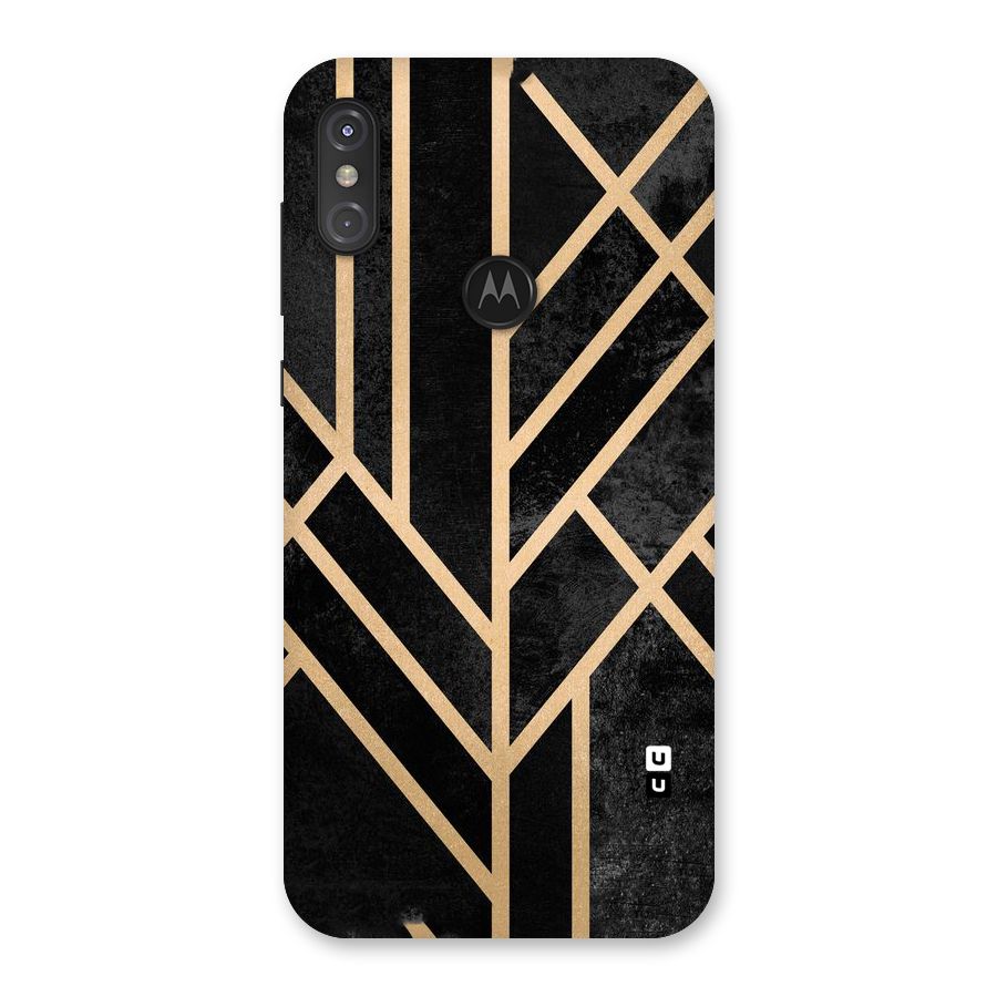Tri Lines Gold Back Case for Motorola One Power