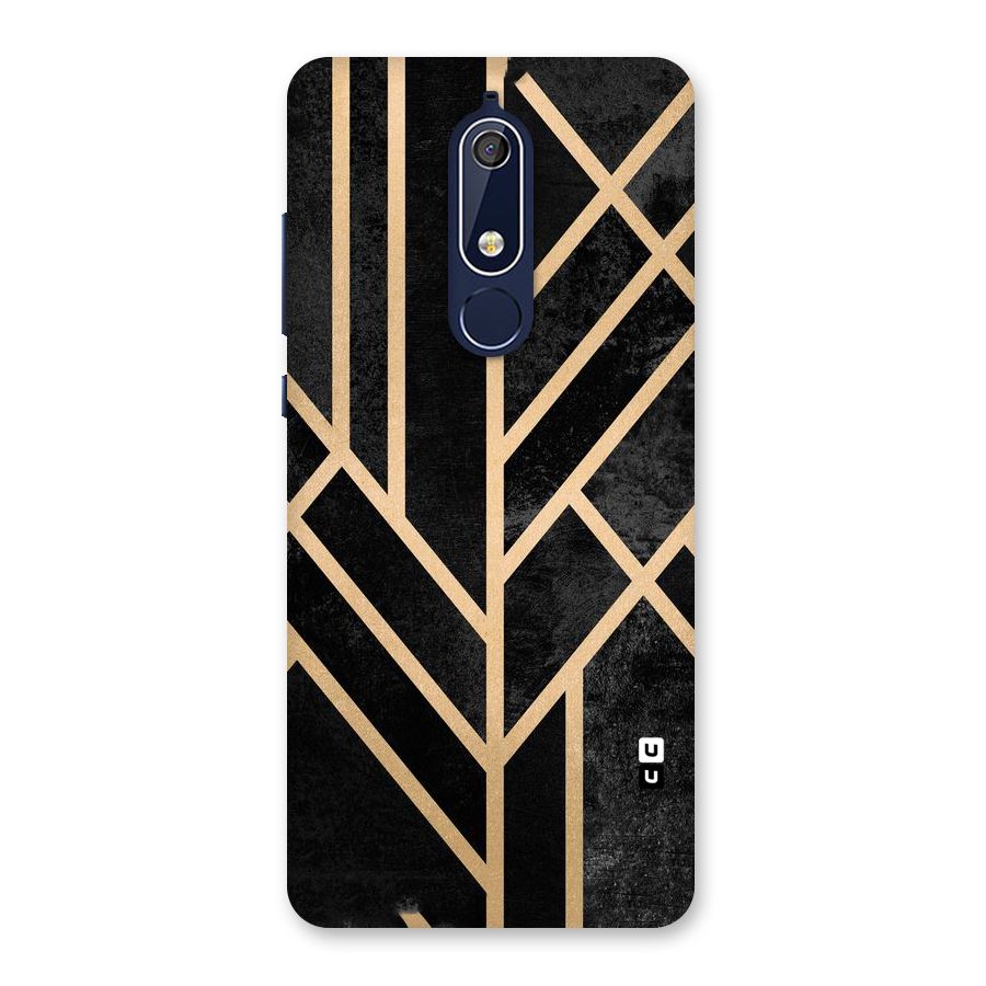 Tri Lines Gold Back Case for Nokia 5.1