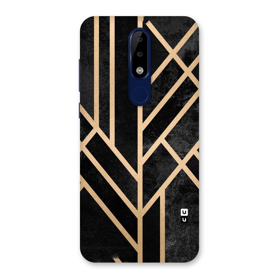 Tri Lines Gold Back Case for Nokia 5.1 Plus