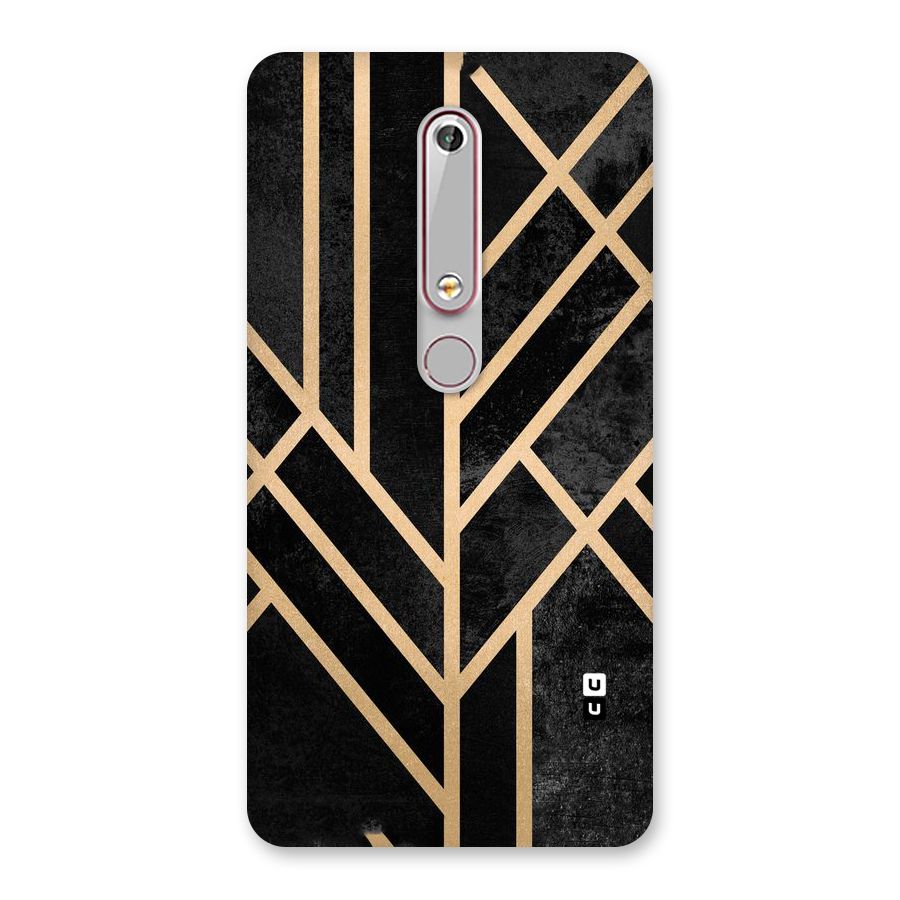 Tri Lines Gold Back Case for Nokia 6.1