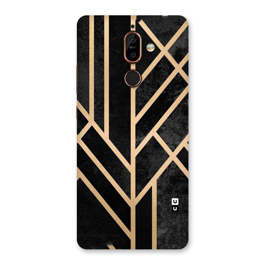 Tri Lines Gold Back Case for Nokia 7 Plus