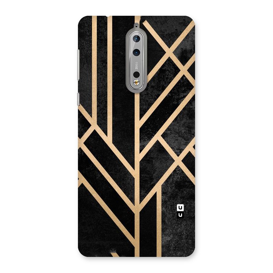 Tri Lines Gold Back Case for Nokia 8