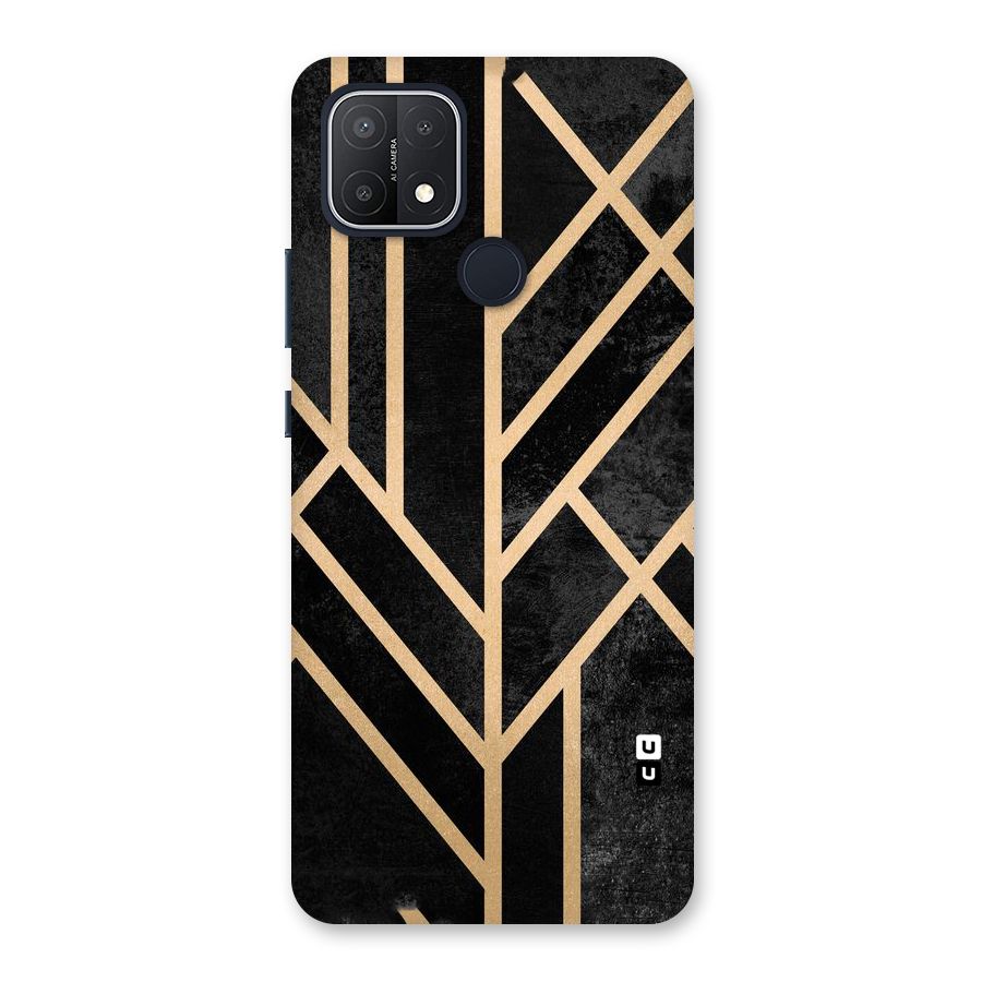 Tri Lines Gold Back Case for Oppo A15s
