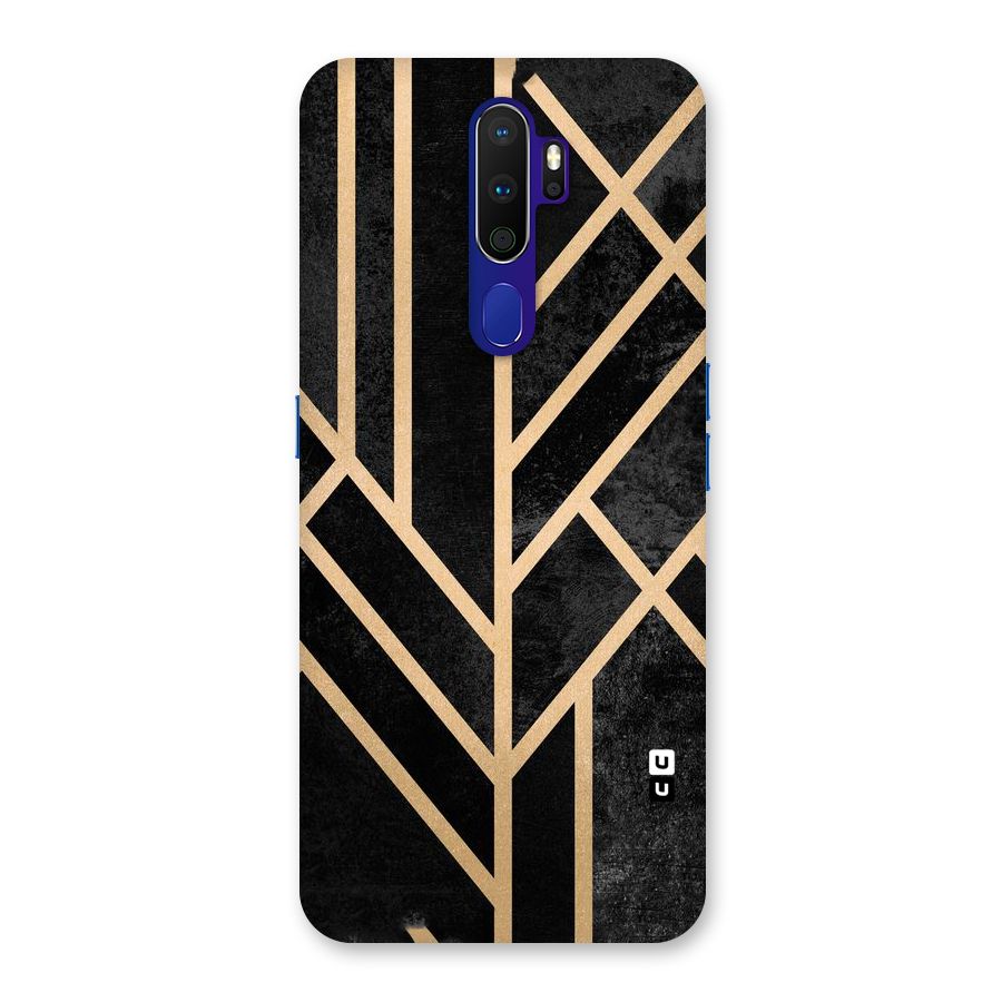Tri Lines Gold Back Case for Oppo A9 (2020)