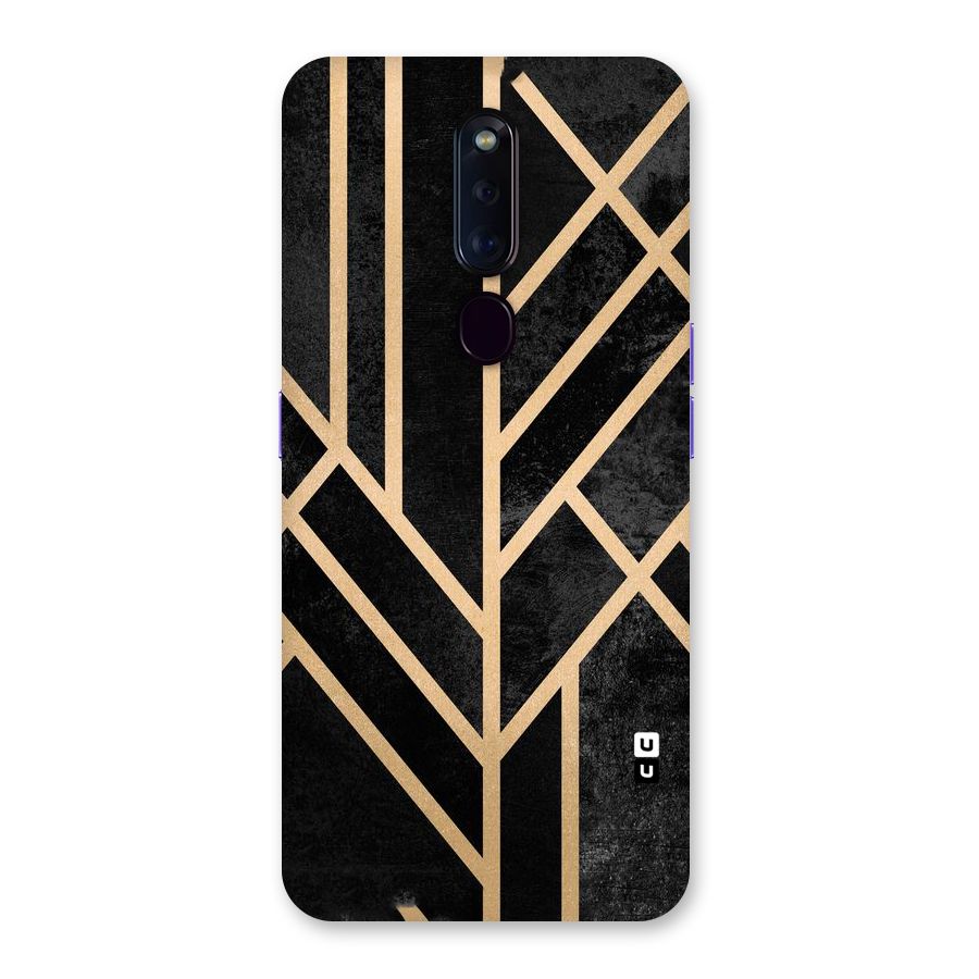 Tri Lines Gold Back Case for Oppo F11 Pro
