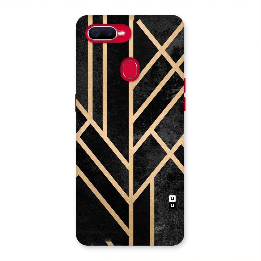 Tri Lines Gold Back Case for Oppo F9 Pro