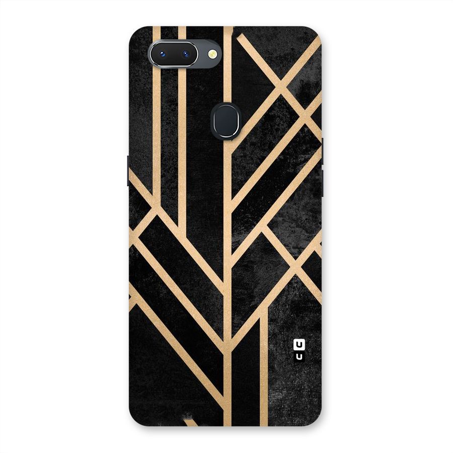 Tri Lines Gold Back Case for Oppo Realme 2