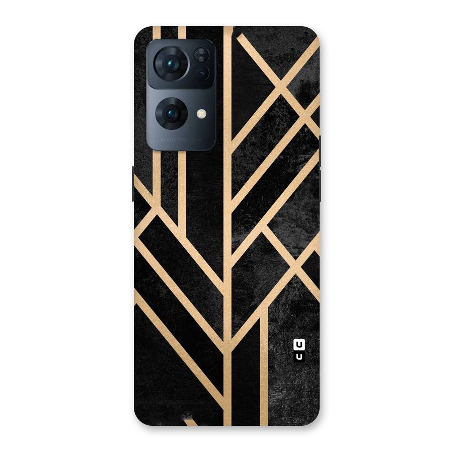 Tri Lines Gold Back Case for Oppo Reno7 Pro 5G