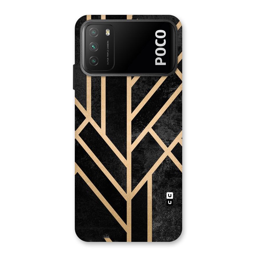 Tri Lines Gold Back Case for Poco M3