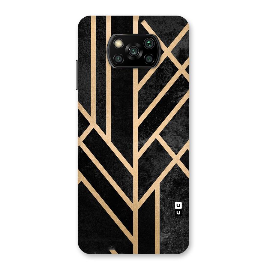 Tri Lines Gold Back Case for Poco X3