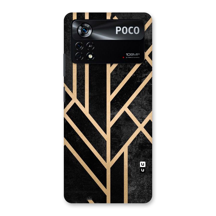 Tri Lines Gold Back Case for Poco X4 Pro 5G