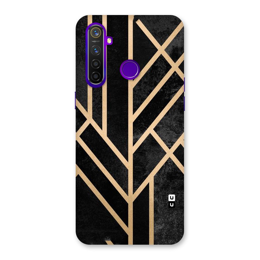 Tri Lines Gold Back Case for Realme 5 Pro