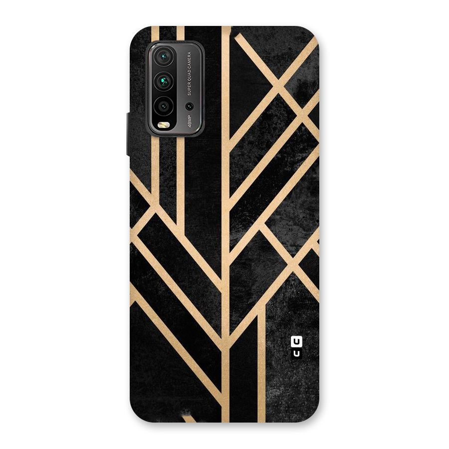 Tri Lines Gold Back Case for Redmi 9 Power