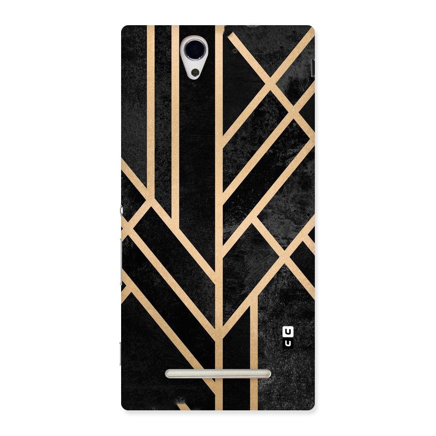 Tri Lines Gold Back Case for Sony Xperia C3