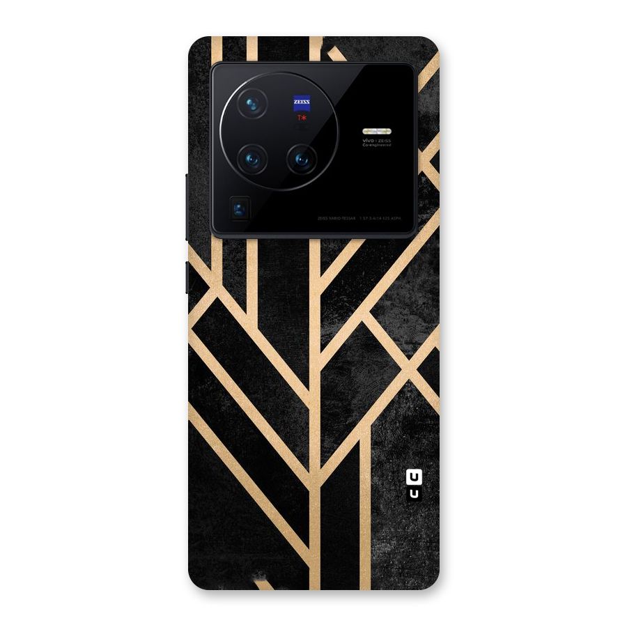 Tri Lines Gold Back Case for Vivo X80 Pro