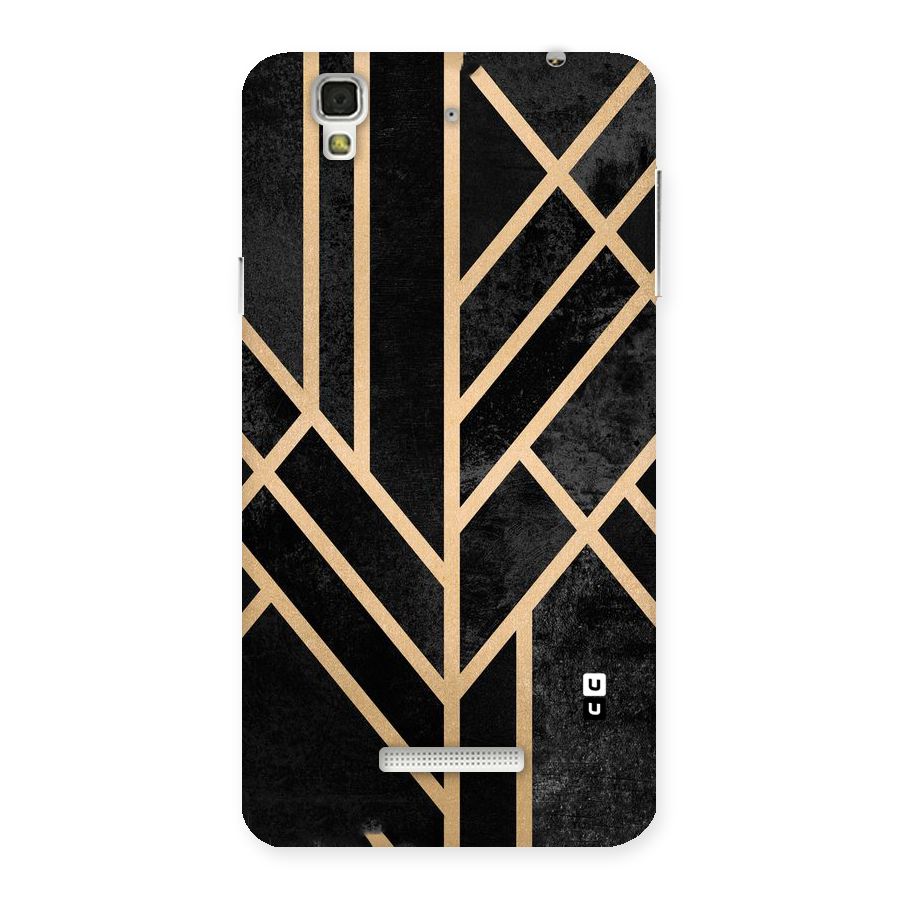 Tri Lines Gold Back Case for Yu Yureka