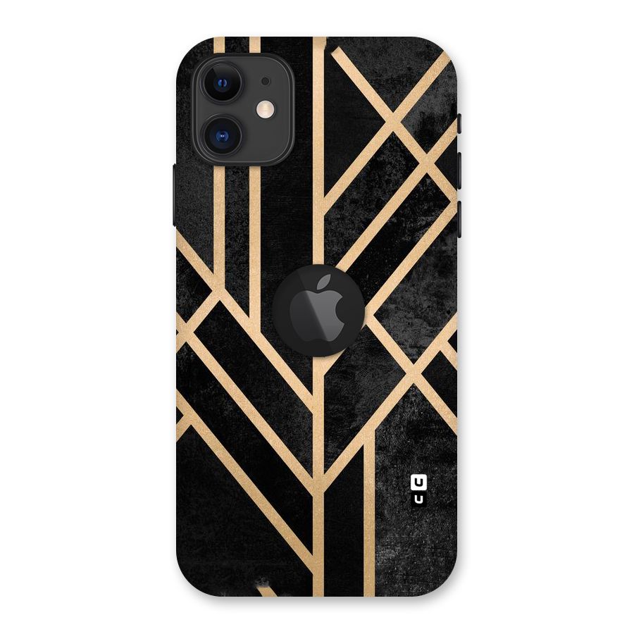 Tri Lines Gold Back Case for iPhone 11 Logo Cut