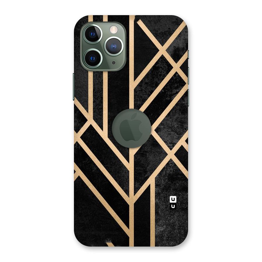 Tri Lines Gold Back Case for iPhone 11 Pro Logo  Cut