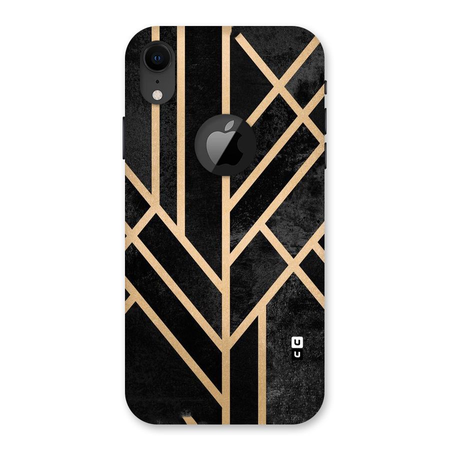 Tri Lines Gold Back Case for iPhone XR Logo Cut