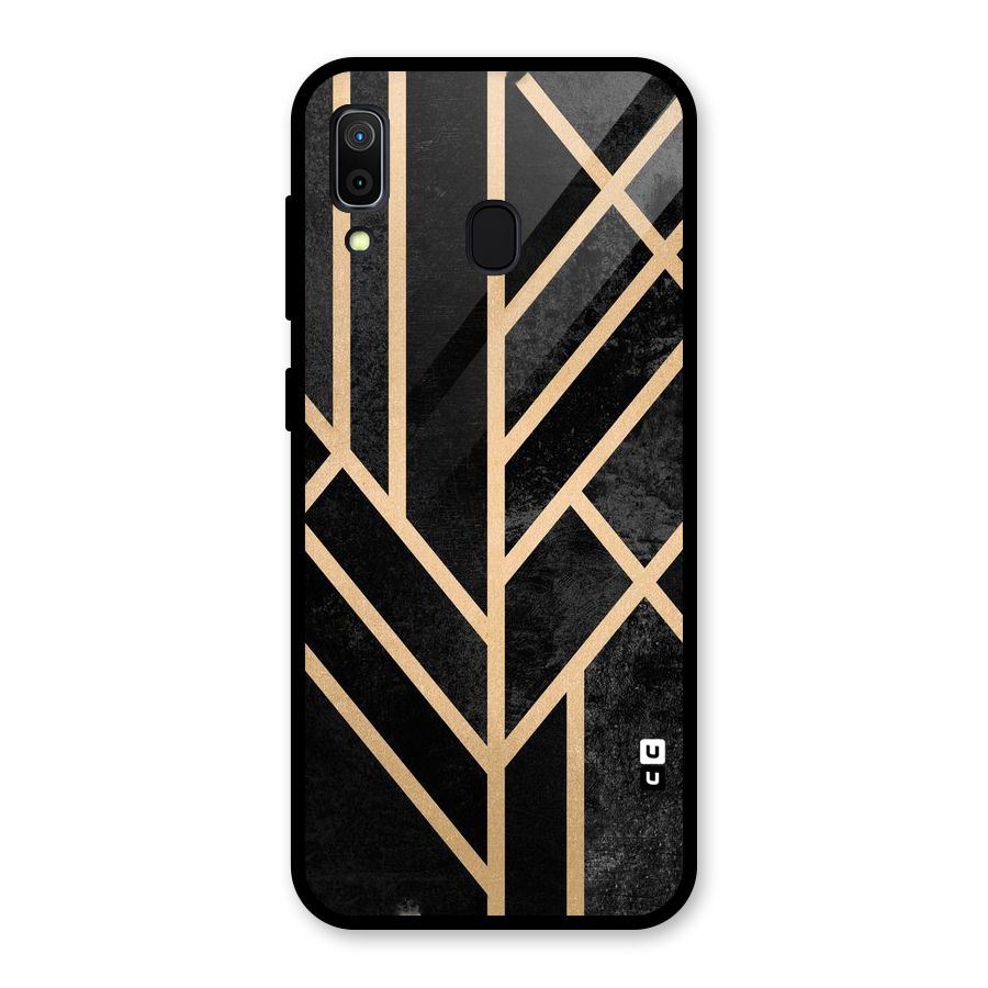 Tri Lines Gold Glass Back Case for Galaxy A30
