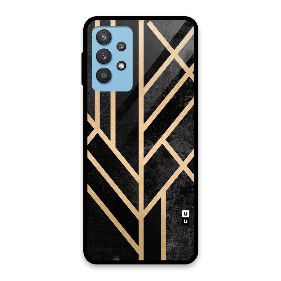 Tri Lines Gold Glass Back Case for Galaxy M32 5G