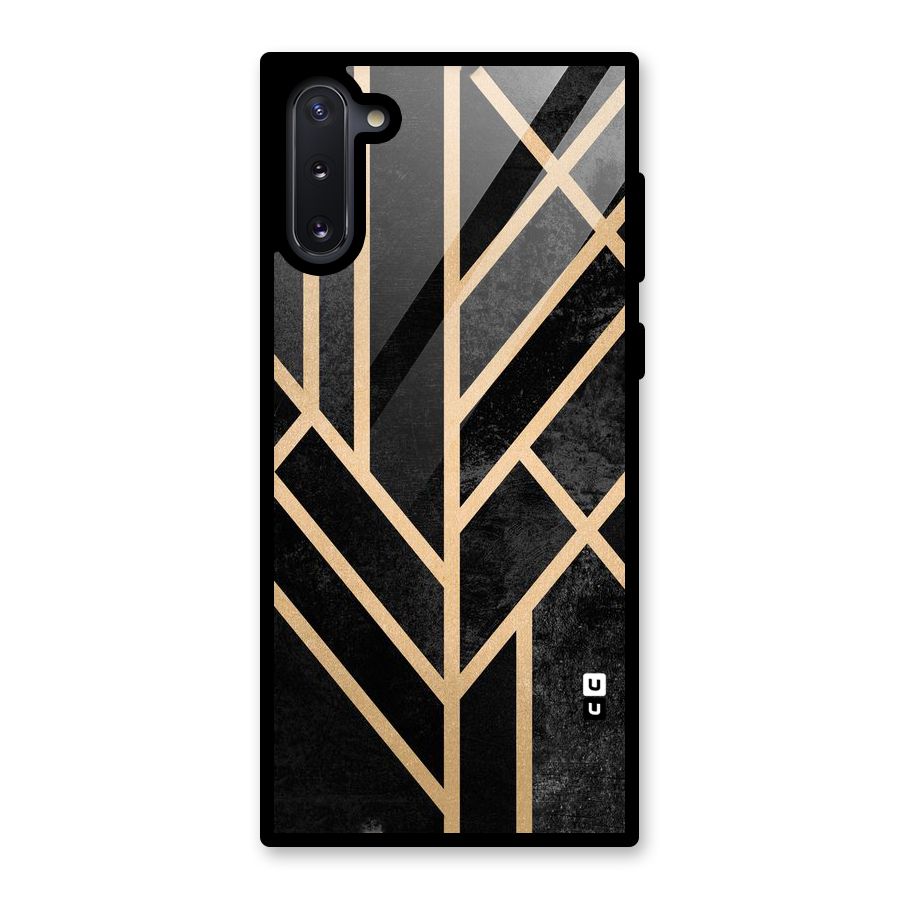 Tri Lines Gold Glass Back Case for Galaxy Note 10