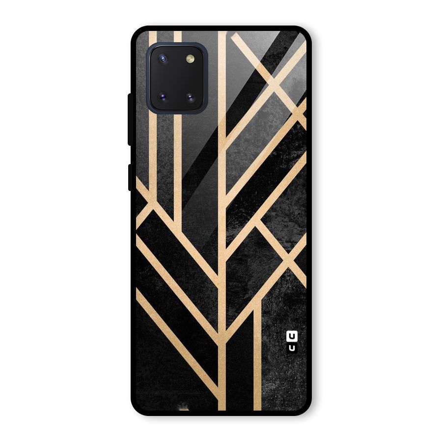 Tri Lines Gold Glass Back Case for Galaxy Note 10 Lite