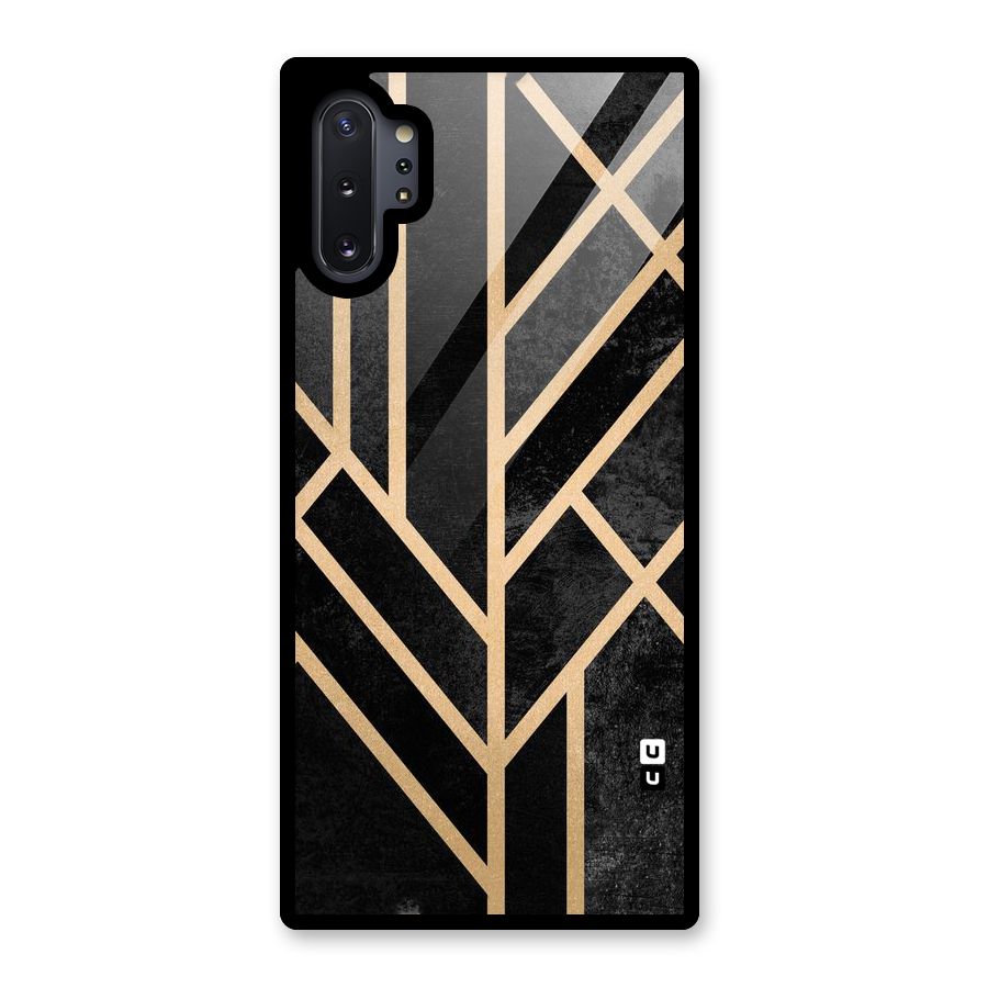 Tri Lines Gold Glass Back Case for Galaxy Note 10 Plus