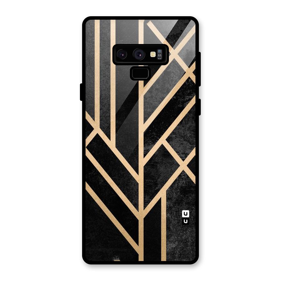 Tri Lines Gold Glass Back Case for Galaxy Note 9