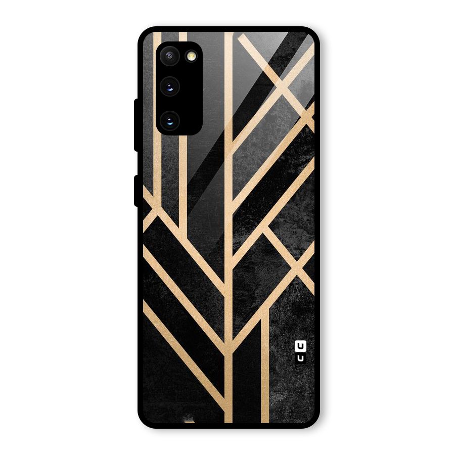 Tri Lines Gold Glass Back Case for Galaxy S20 FE 5G