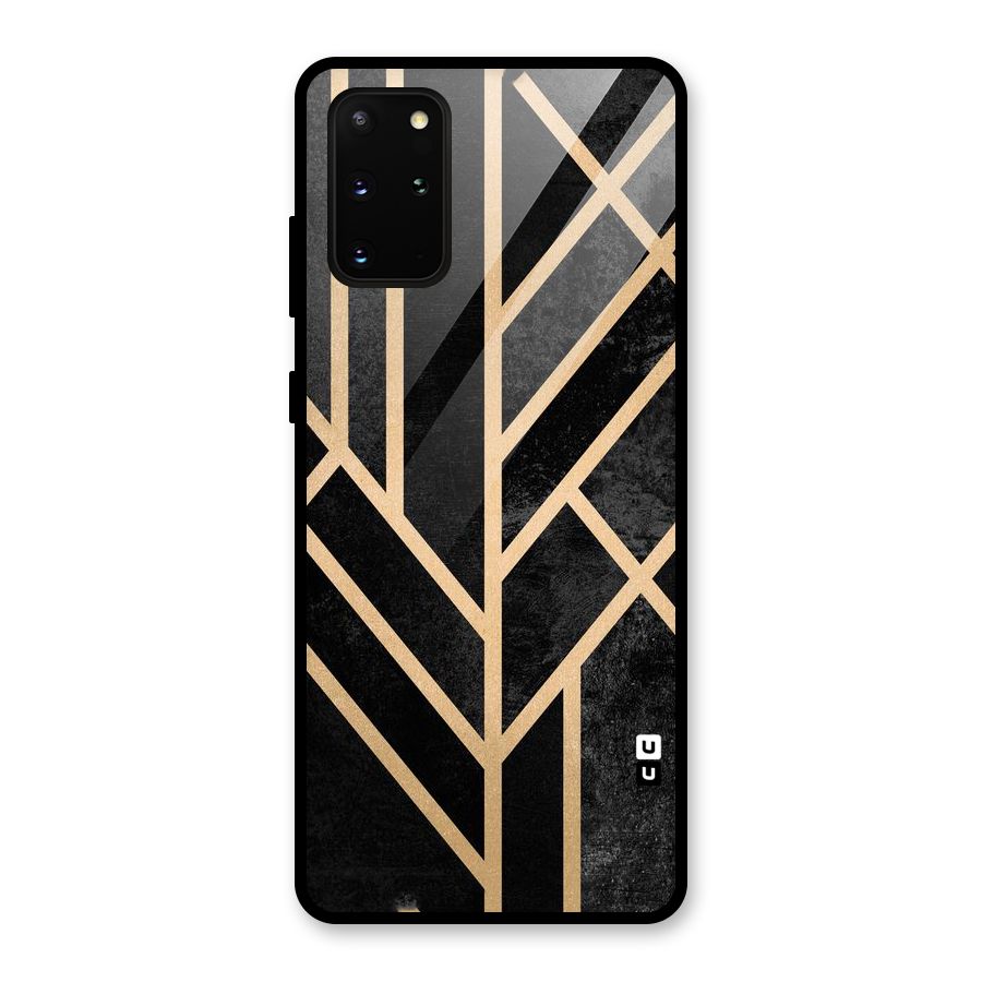 Tri Lines Gold Glass Back Case for Galaxy S20 Plus