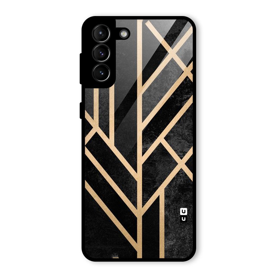 Tri Lines Gold Glass Back Case for Galaxy S21 Plus