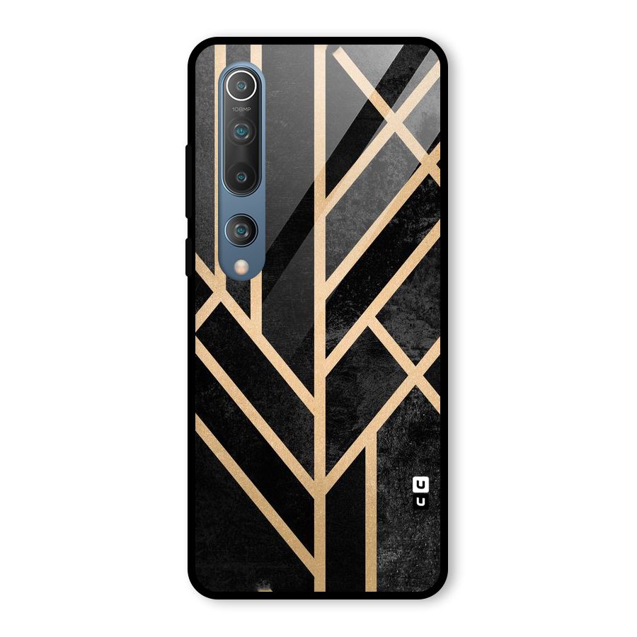 Tri Lines Gold Glass Back Case for Mi 10