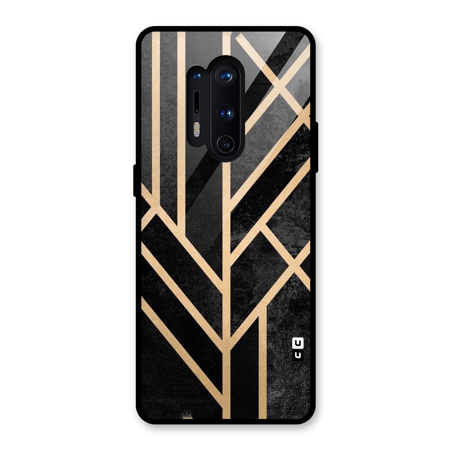 Tri Lines Gold Glass Back Case for OnePlus 8 Pro