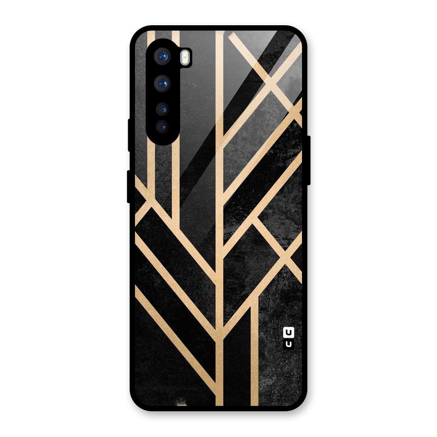 Tri Lines Gold Glass Back Case for OnePlus Nord